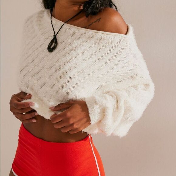 Free People Harleigh Sweater Top Ivory XS - Picture 1 of 8